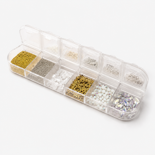 Nail Art Metal & Crystal Mix Set