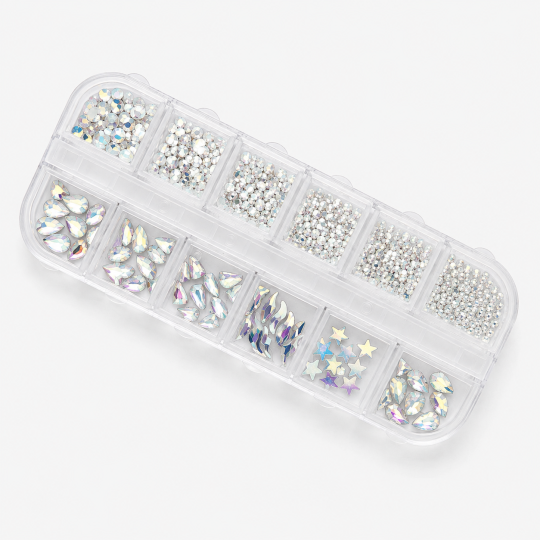 White Iridescent Mix crystals